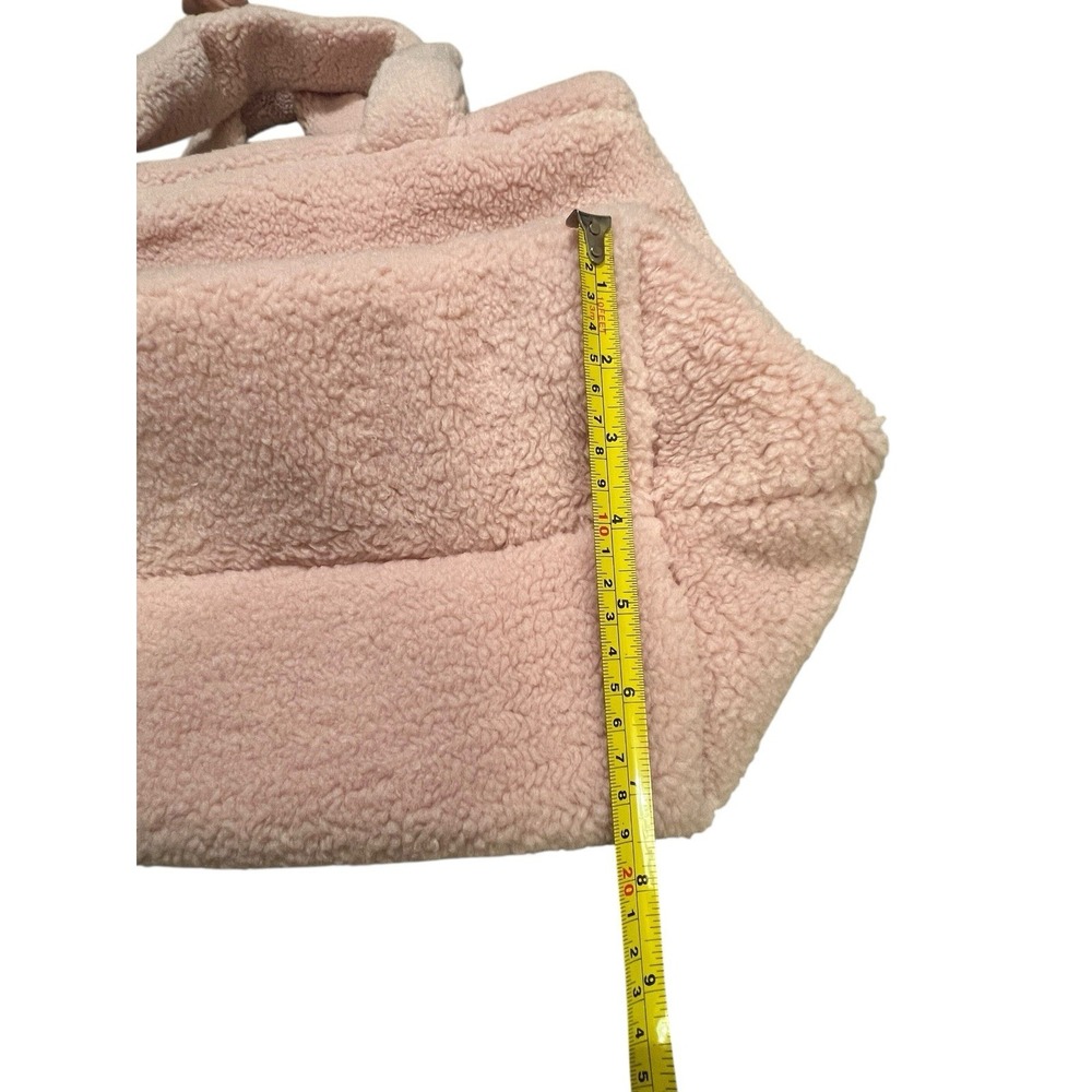 New VICTORIAS SECRET PINK BLUSH SHERPA FLEECE LOGO TOTE BAG with ZIPPER - Picture 7 of 11